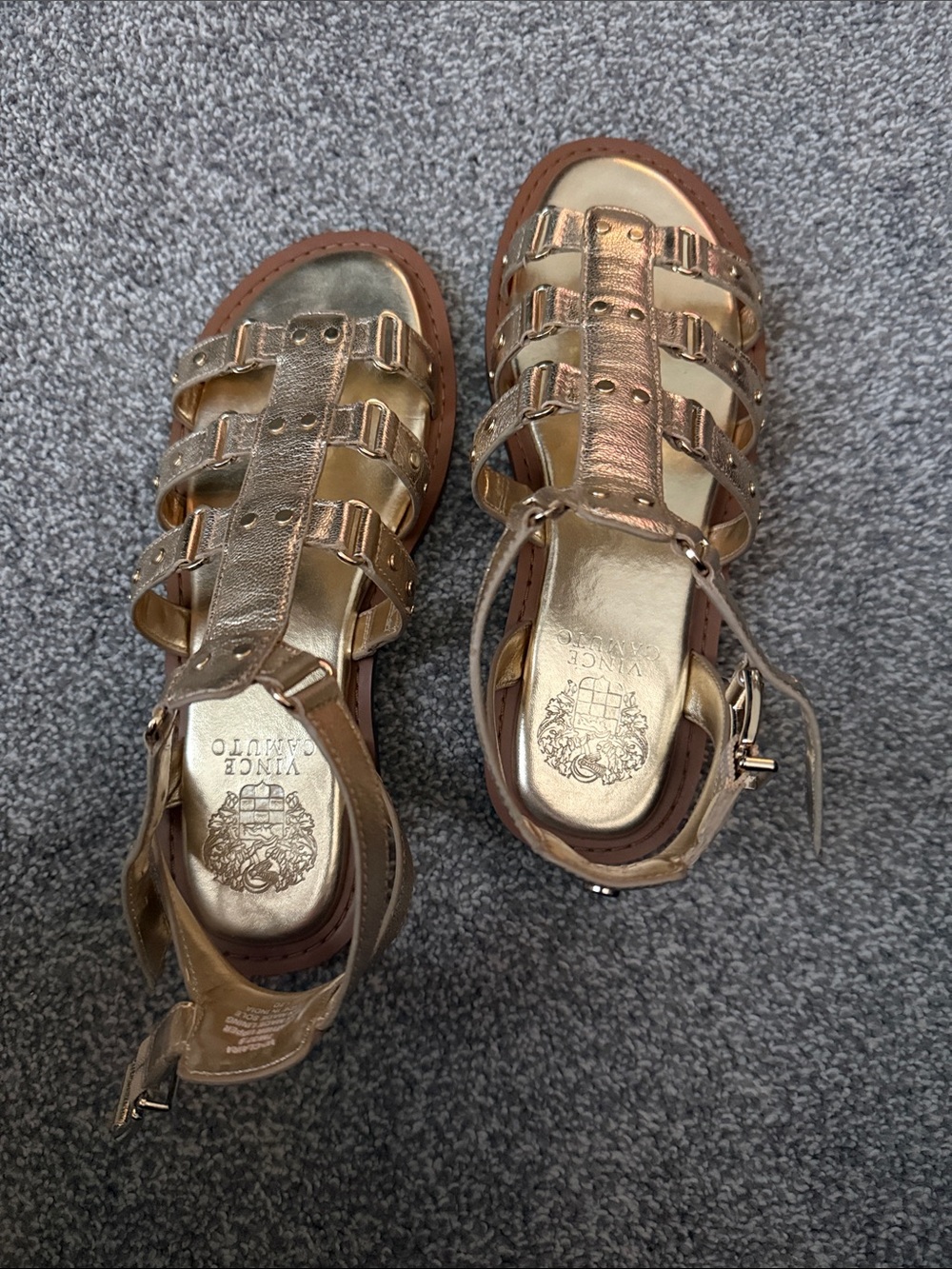 Vince Camuto Rose Gold Strappy Gladiator Sandals